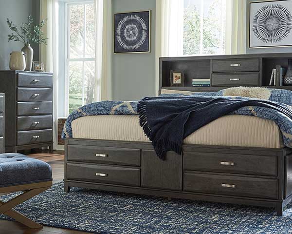 Storage Bed Queen Grey