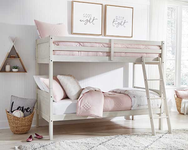 Antique White Twin-Over-Twin Bunk Bed