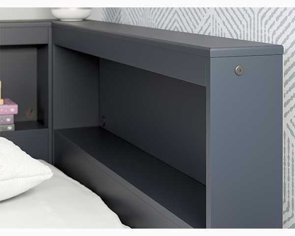 Hb-Fb-Rails Twin Bookcase Bed Blue second view