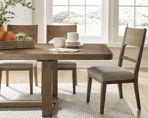 Wood Dining Table With 6 Chairs & Bench