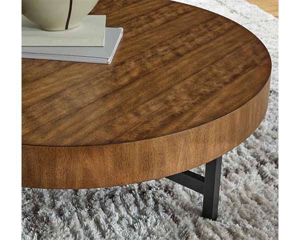 Coffee Table Round Brown Black second view