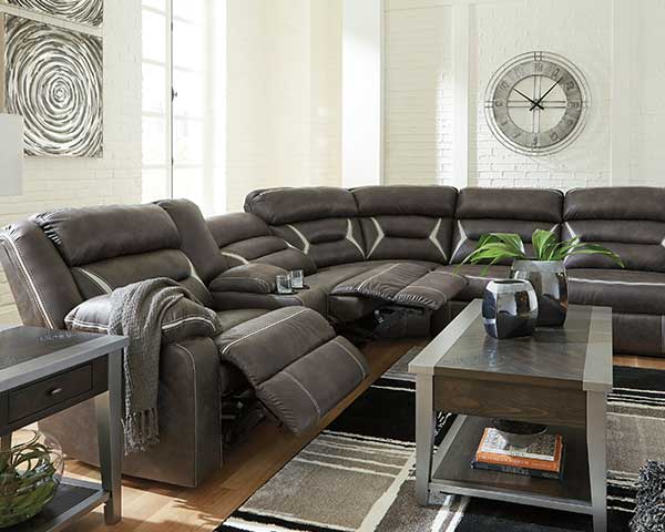 5 Piece Power Sectional That Reclines Midnight