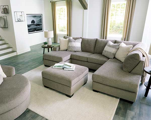 Stone Gray Sectional Couch 2 Piece