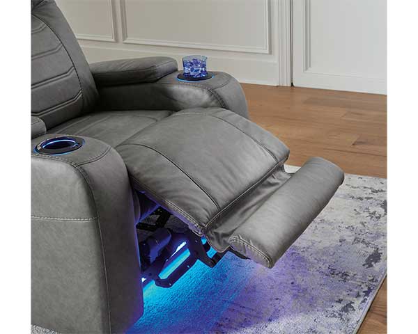 Slate Gray Recliner With Power Headrest second view