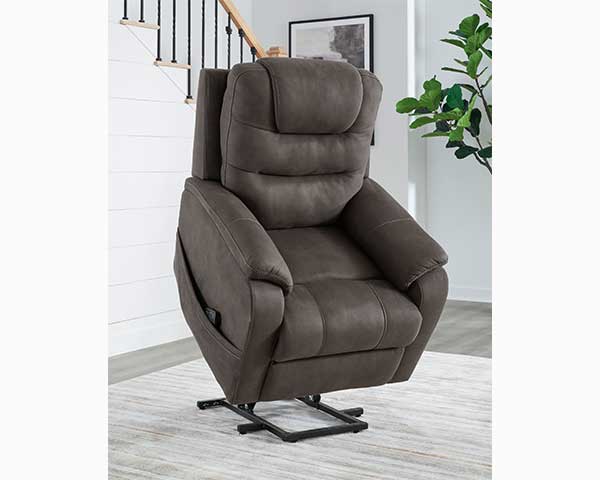 Power Lift Chair Recliner With Dual Motors In Gunmetal Gray second view