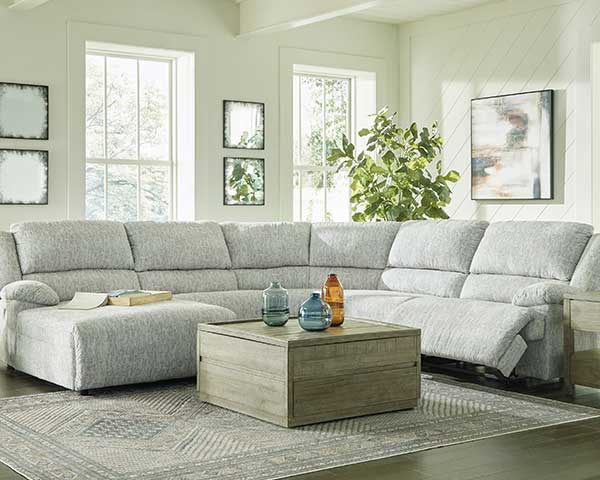 Sectional Reclining 5 Piece Grey