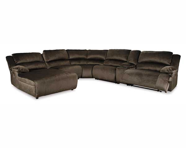 Chocolate Brown Sectional Sofa That Reclines 4 Piece second view