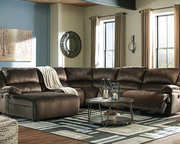 Chocolate Brown Sectional Sofa That Reclines 4 Piece