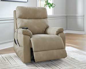 Sand-Colored Power Lift Chair Recliner With Dual Motors