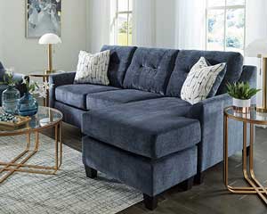 Sofa Chaise With Chair Blue