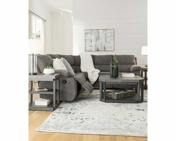 Pewter Gray Sofa Sectional That Reclines 2 Piece second view