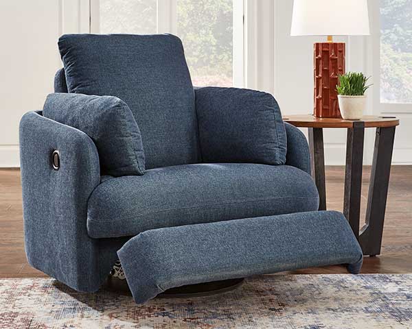 Ink-Colored Recliner That Glides & Swivels