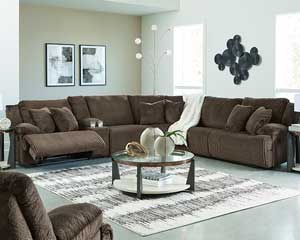 Sectional Reclining 6 Piece Chocolate