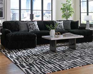 Black Sofa With Chaise Lounge