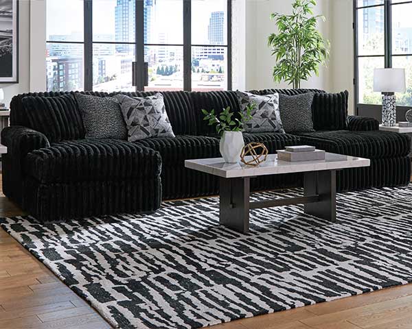 Black Sofa With Chaise Lounge