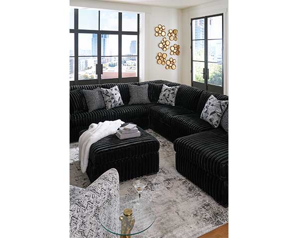 Black 3 Piece Sectional Sofa second view