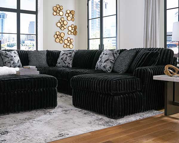 Black 3 Piece Sectional Sofa