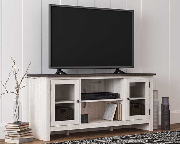 60" Wood Modern Farmhouse TV Stand Two-Tone