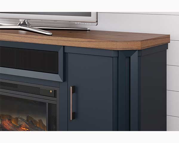 83" Fireplace TV Stand Brown-Blue second view