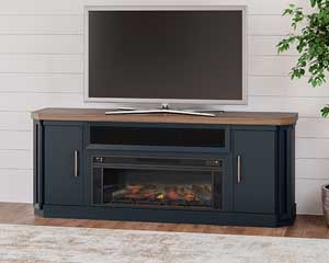 83" Fireplace TV Stand Brown-Blue