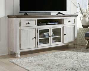 74" Wood TV Stand Two-Tone