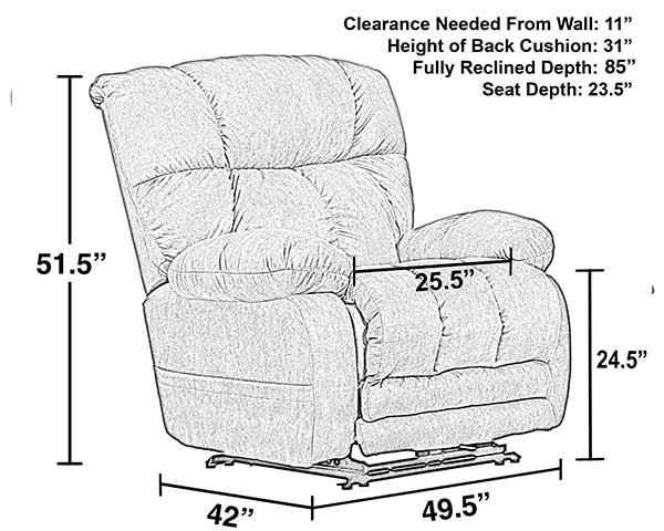 Big Man's Recliner Chair Power Grey second view