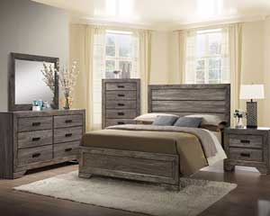 King Grey Slat Bed