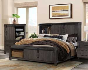 Hb-Fb-Rails Storage Bed Queen Dark Brown