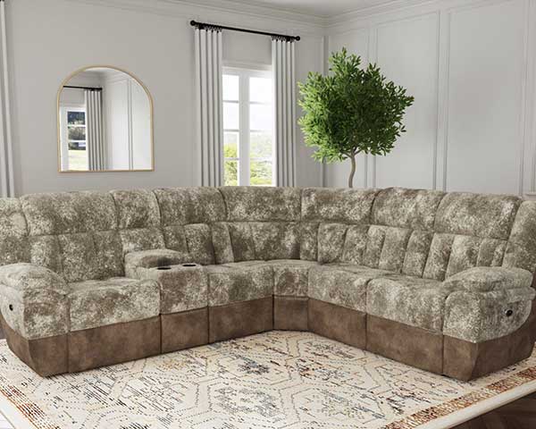 Cappuccino Power Sectional That Reclines