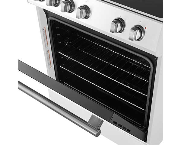 White 30" 5 CF Slide-In Radiant Electric Range second view