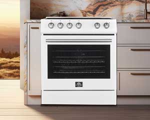 White 30" 5 CF Slide-In Radiant Electric Range