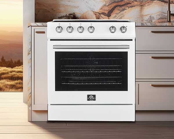 White 30" 5 CF Slide-In Radiant Electric Range