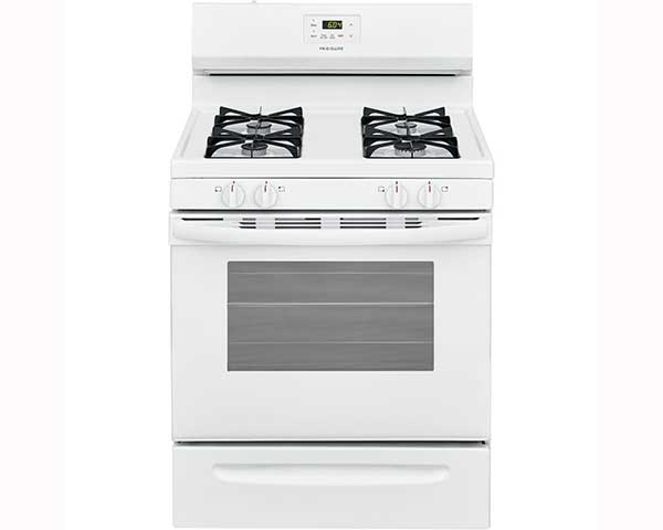 White 30" Gas Range Stove With Manual Clean, 5CF Oven FCRG3015AW