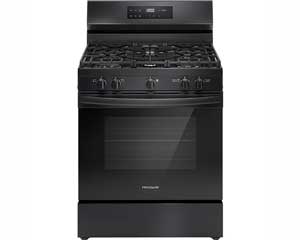 30" Black Gas Range with Steam Clean