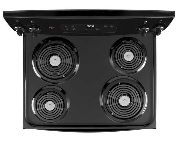 Black Electric Range With Coils second view