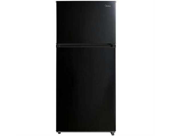 18' Black Refrigerator With Top Freezer With Glass Shelves