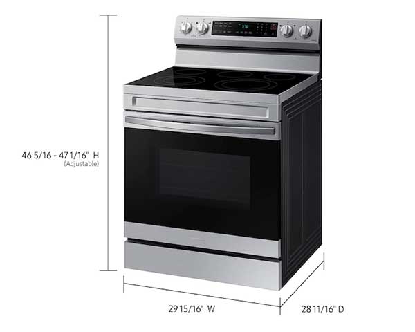 Smart Freestanding Electric Range - No-Preheat Air Fry & Convection Stainless 6.3' second view