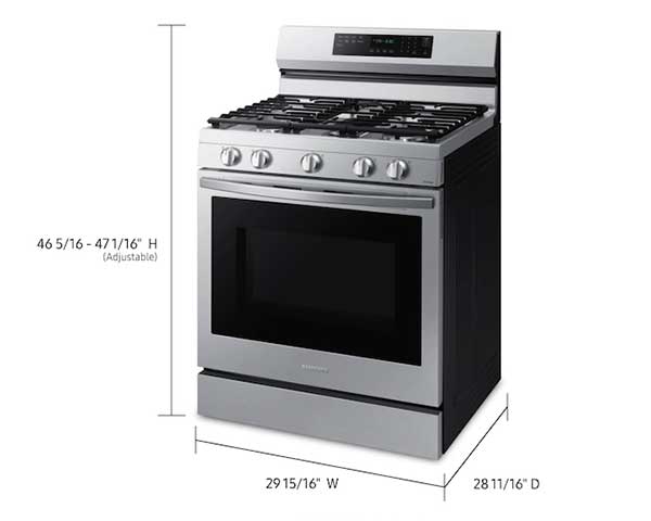 Smart Freestanding Gas Range with No-Preheat Air Fry, Convection & Stainless Cooktop in Stainless Steel 6' second view