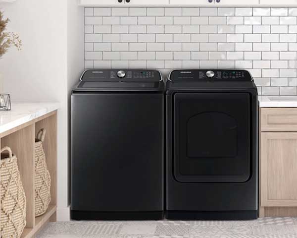 Extra-Large Capacity Smart Top Load Washer with ActiveWave Agitator & Super Speed Wash Brushed Black 5.4' second view