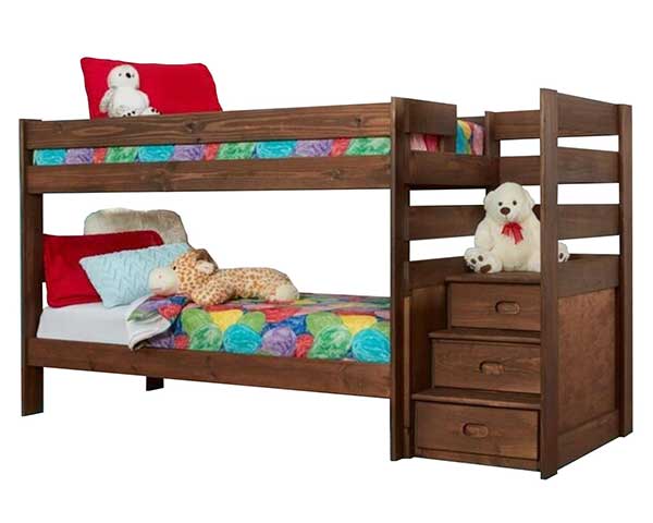 Chestnut Twin Over Twin Bunk Bed Stairbed second view