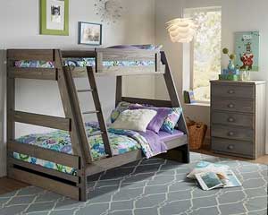 Twin Over Full Bunk Bed With Driftwood Finish