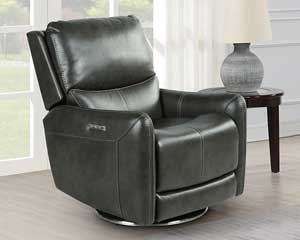 Charcoal Gray Power Recliner That Swivels