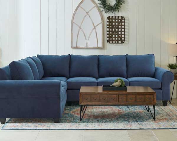 Navy Blue Sectional Couch 2 Piece