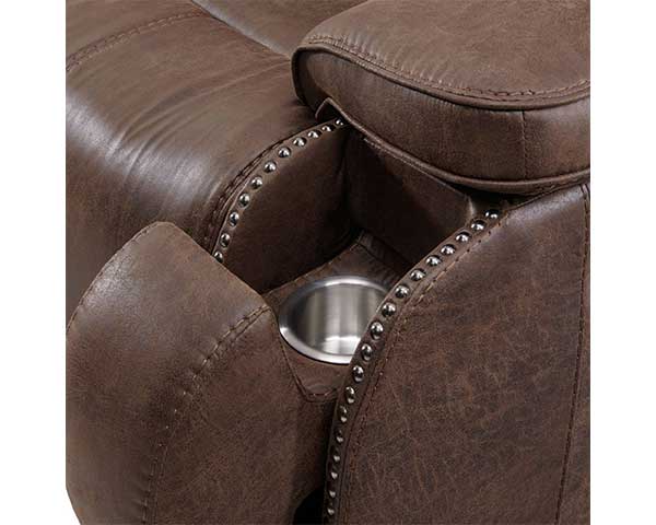 Brown Power Reclining Sofa With Power Headrests second view