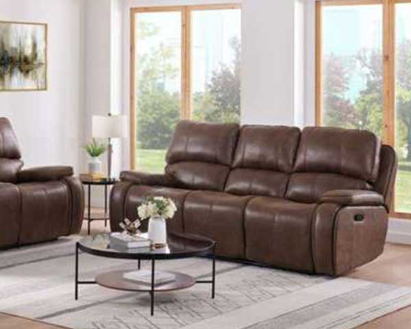 Brown Power Reclining Sofa With Power Headrests