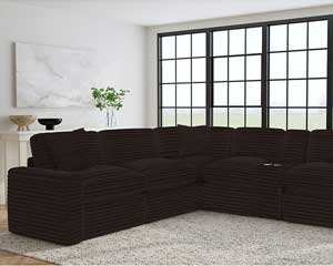 Espresso Power Sectional That Reclines 6 Piece